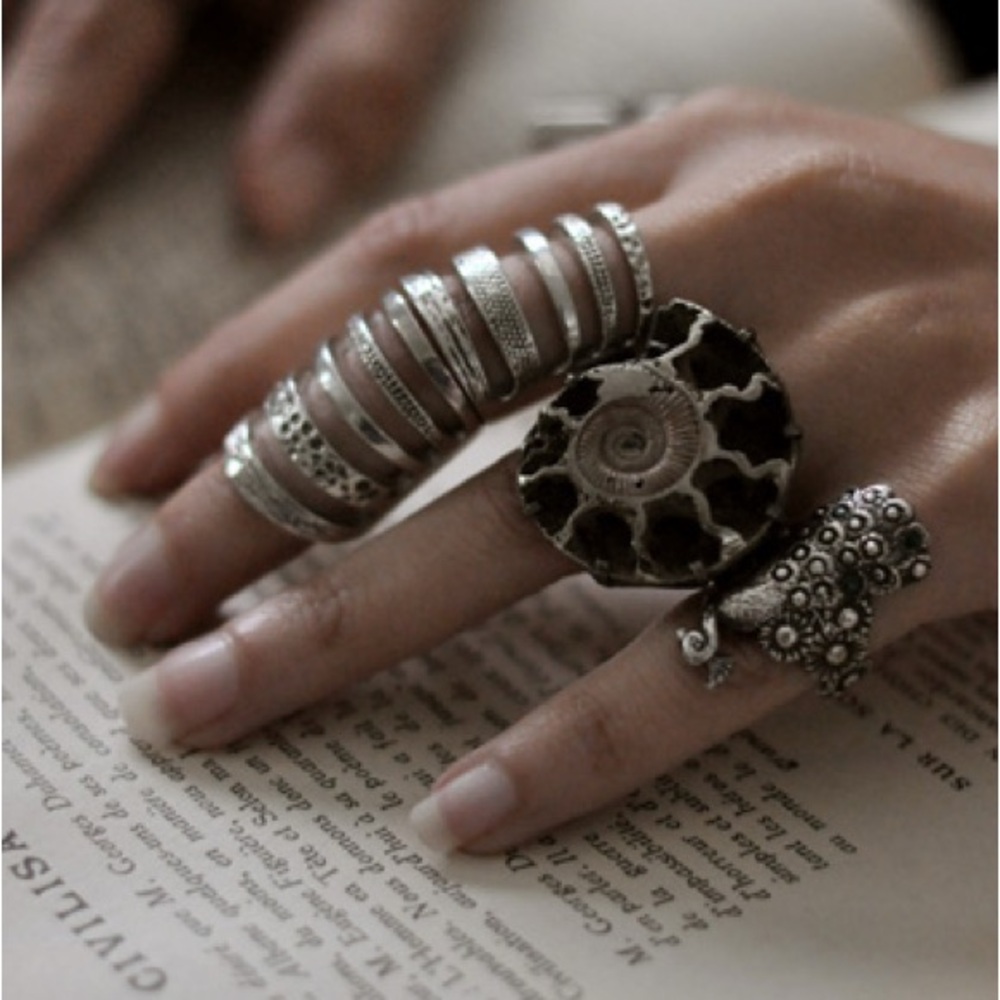 Silver Double Cage Hinge Ring